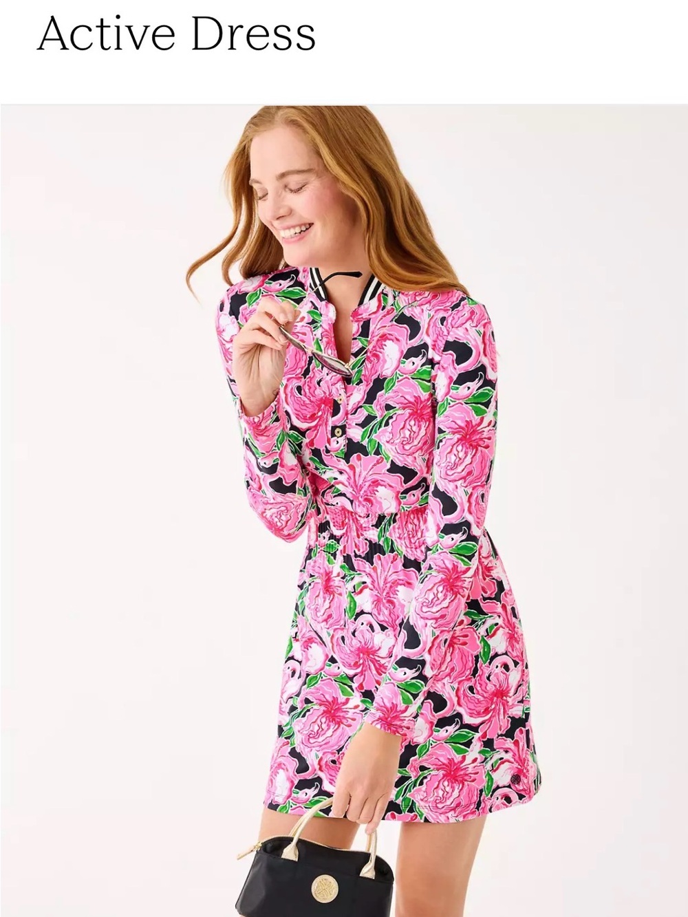 UPF 50+ Luxletic Love Active Dress  - Lilly Pulitzer Pink Floral Mini Dress